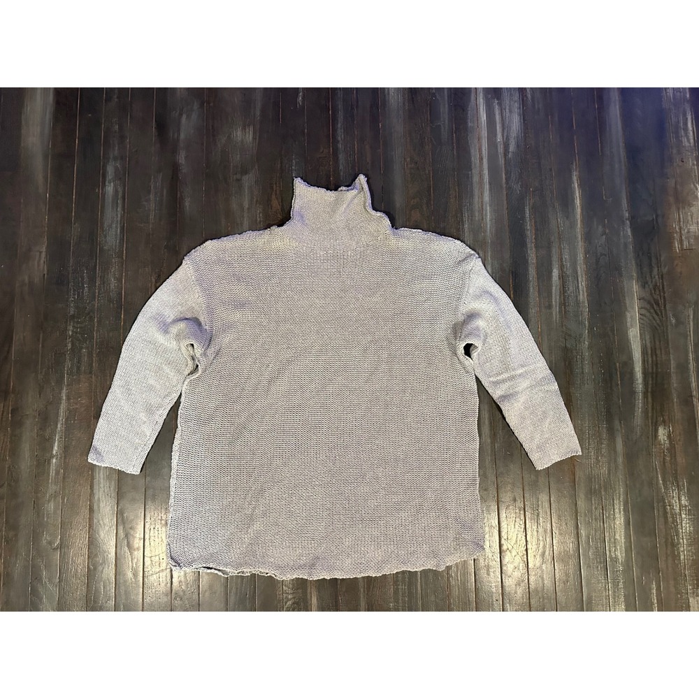 Light Grey Knit Turtleneck‎ Sweater Oversized Long Sleeve Pullover Top